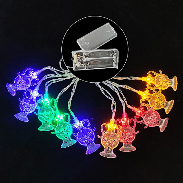 2m 10LED LED-ljusslinga Ramadan Lykta FLERFÄRGAD 2M flerfärgad multicolor Style 5
