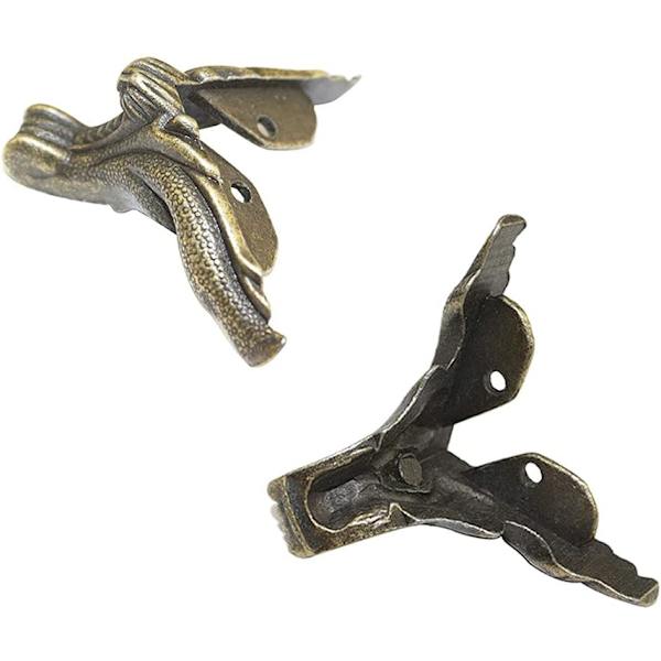 Antikke ben i messingboks, 4 stk møbelben i sinklegering, møbelben i sinklegering, for skrivebordssmykkeboks (grønn bronse) Sunmostar