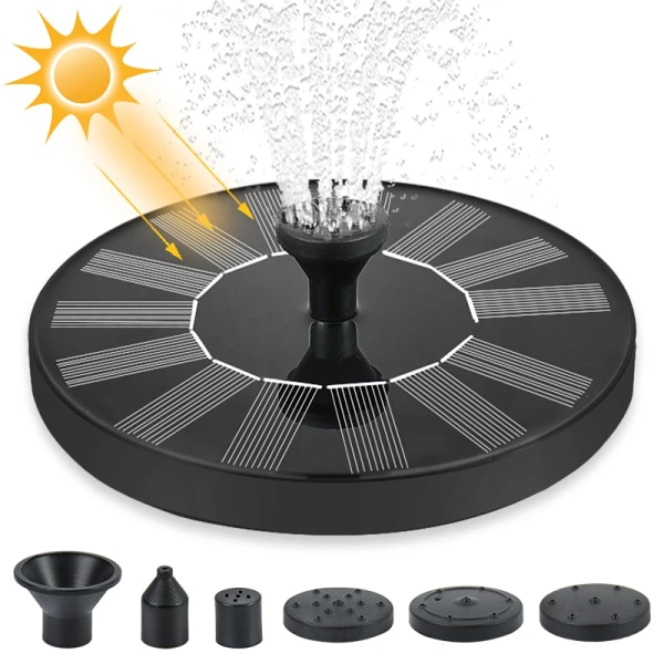 Mini solcellsfontän pool damm vattenfall fontän trädgårdsdekoration utomhus fågelbad solcellsfontän flytande vatten  130mm