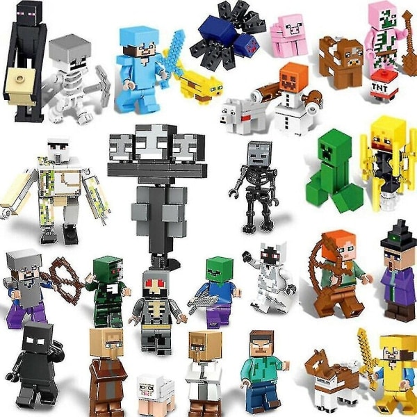 yc 29 stk. Minecraft Mini Block Legetøj Actionfigurer Byggeklodser Børnegave
