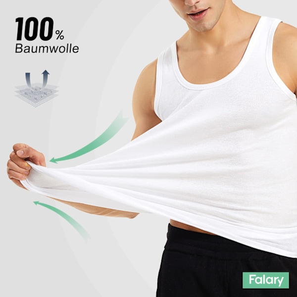 5-pack herrtoppar med tank-linne, 100 % bomull XXL