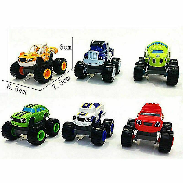 6 stk/sett Blaze The Monster Machines Kjøretøy Diecast Leker--