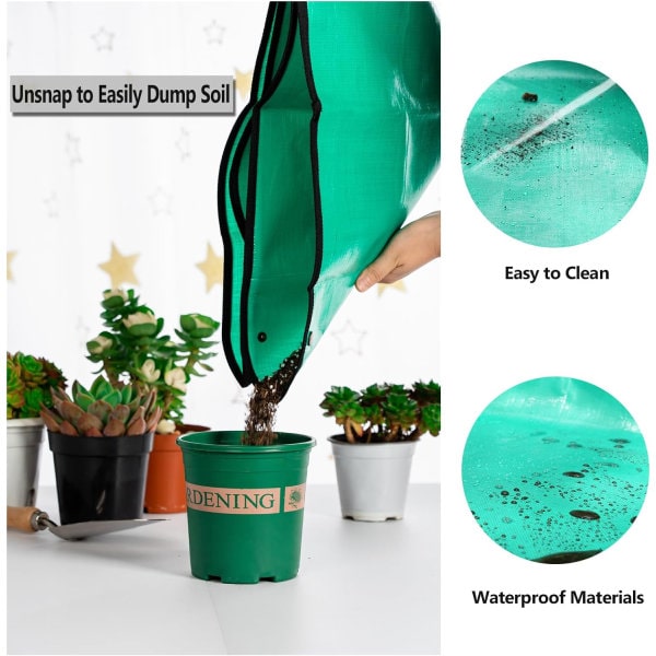Plantemåtte til indendørs planter, 2 størrelser (50*50cm+75*100cm) - Ekstra tyk, holdbar, vandtæt - Transplantationspude til sukkulenter