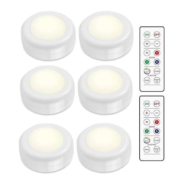 INF LED-spotlightsett - 6 stilige lamper med 2 praktiske fjernkontroller