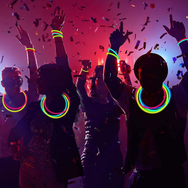 100 Pakke Glow Sticks Bulk Halloween Party Favors, 8\" Glowsticks Lys Opp Party for Halloween Bursdag Karneval