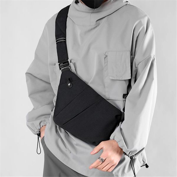 Snygg stöldskyddad ultratunn crossbody-väska med enkel axelrem black