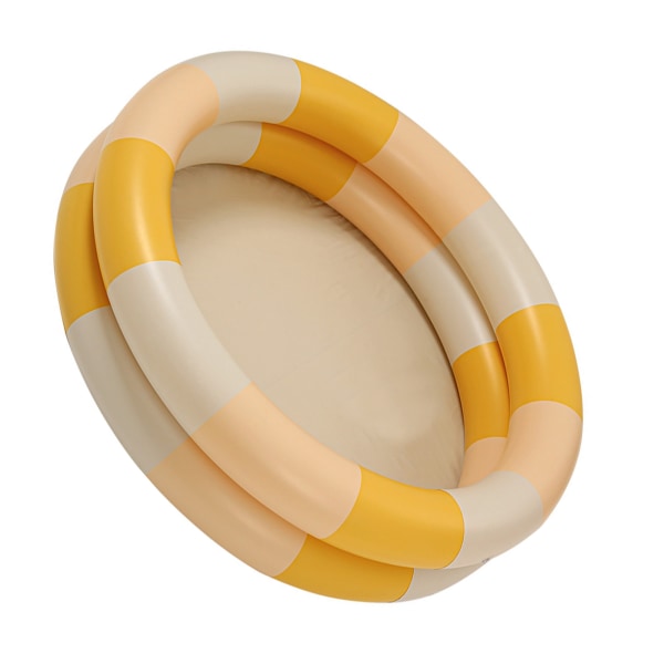 Uppblåsbar Pool Baby Retro Blow Up Pool Familj Söt stil Förtjockad vattenpool Gul Stripe