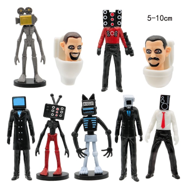 9PCS Skibidi Toalett Actionfigurer Spel Toalettman Speakerman -D D