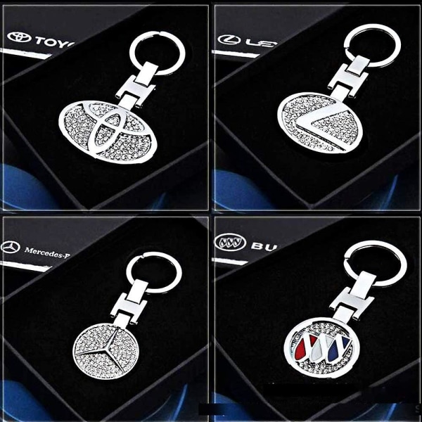 3d Car Keychain Accessory Inlay Shiny Crystal Double Sided