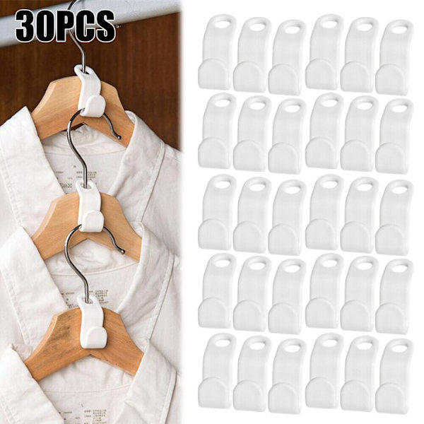 30-pakk Sovrumsplast Plastbesparande S-tyyppiset Liitäntäkoukut 30PCS