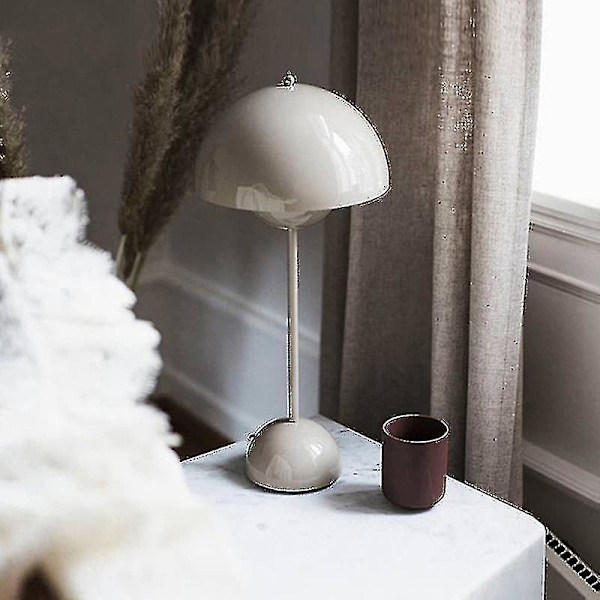 Nordisk Oppladbar Blomst Bordlampe Sengesidelampe Bordlampe Sopp Soverom Borddekorasjon Nattbordslampe Nattlamper[hk] Light Blue