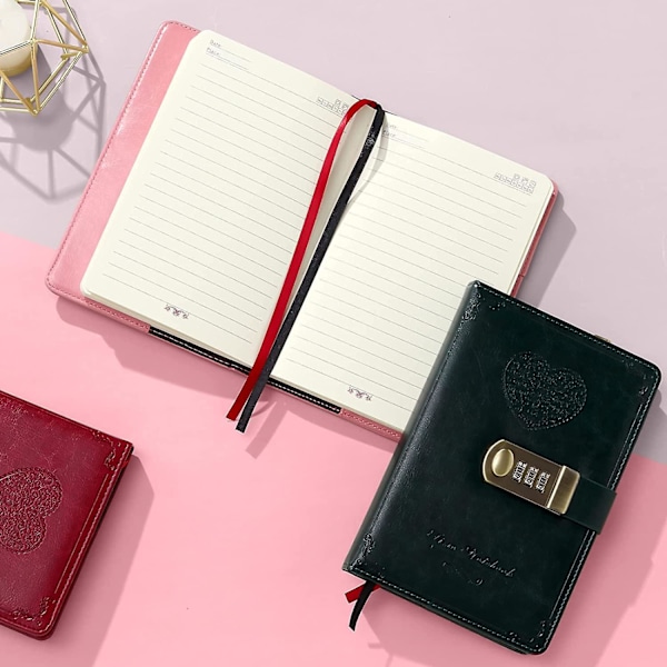 Dagbok med lås för tjejer - Läder lösenordslåsning Journal