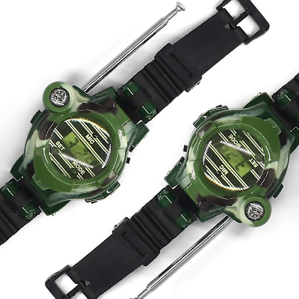 2 kpl Walkie Talkie -kellot lapsille Pitkä kantama Kaksitietoliikenne Camo