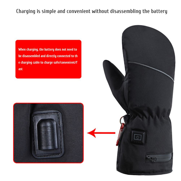 Opvarmede handsker til kvinder Opladningsbare varmehandsker Touchscreen Anti-slip fleeceforet handsker Vintervarmehandsker til cykling og skiløb 0.2