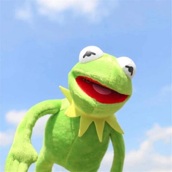 Kermit the Frog Puppet, 60cm Groda Plyschleksak, Mjukt Stoppat Djur Show Leksaker Groda Handdocka Present till Barn Baby