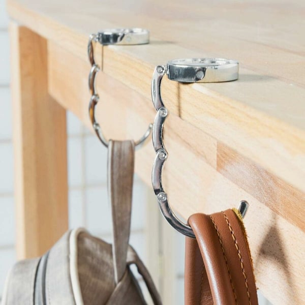 Håndveske krok - Foldbar metallveskehenger - Veskeholder for bord
