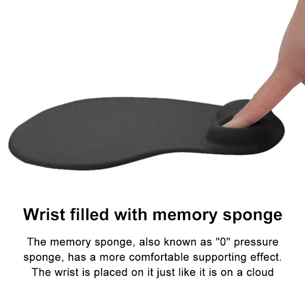 Musematte med Minneskum Håndleddstøtte Ergonomisk Sklisikker Musematte Håndflate