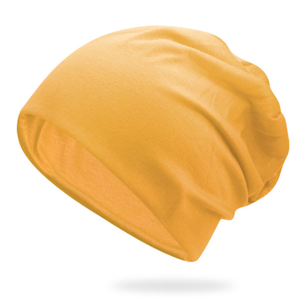 Kvinde Mænd Smart Hue Tynd Hip-hop Blød Stræk Slouchy Skull Cap Ny yellow