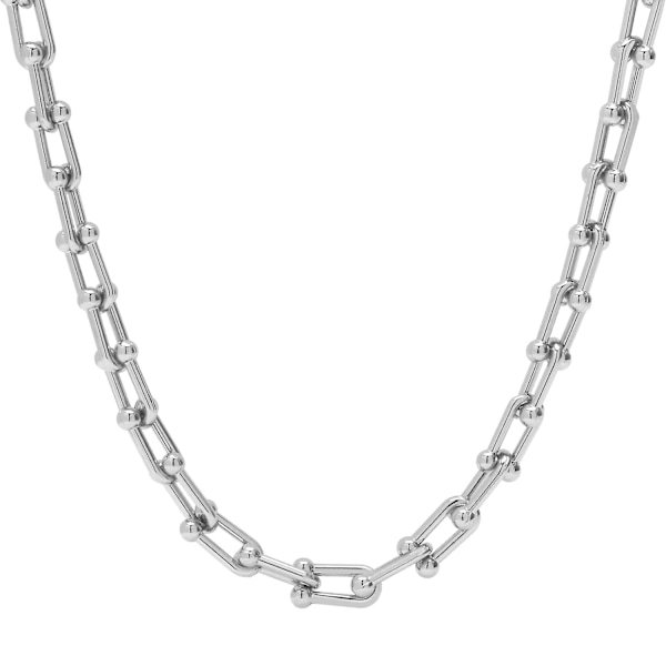 U-formet lenkekjede choker halskjede titan fet chunky halskjede for kvinner Silver