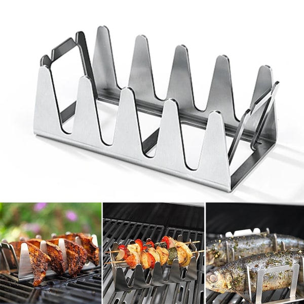 Bærbar udendørs grill i rustfrit stål til camping 2pcs