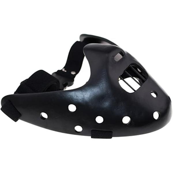 Halloween Maske Hannibal Lecter Maske Gysende Halloween Rollespil Realistisk Gyser Morder Maske Halv Ansigt Hovedbeklædning Harts black
