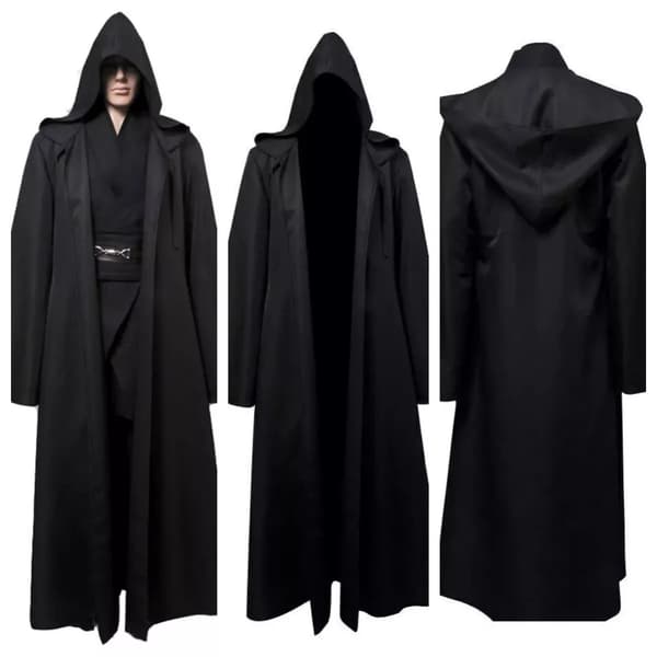 Star Wars Anakin Skywalker/Jedi /Sith Darth Vader Cosplay Sort Hætteklædt Kappe-FA- Men M