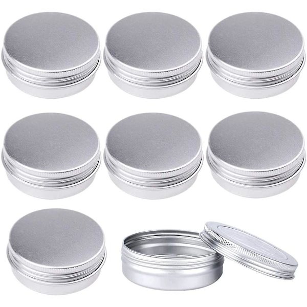 14 stk. 60 ml aluminiumsdåser, runde aluminiumsdåser, kosmetiske beholdere med skruelåg til gør-det-selv-håndværk, rejseopbevaring Platina