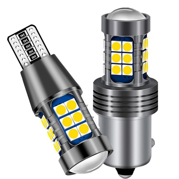T15 W16W 12V-24V (2-pak) LED-bilpære 921 912, 800 lm hvid 6500K, til bilens LED-baklygter, parkering, baklygter.