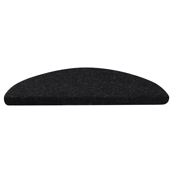 vidaXL Trappestegsmattor Selvhæftende 15 stk 56x17x3 cm Sort 1650 black