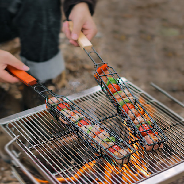 2 stk Non-Stick BBQ Grilltilbehør til grillning af grøntsager, kød