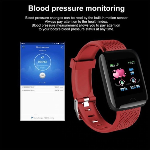 Fitness smart ur rød armbånd Red