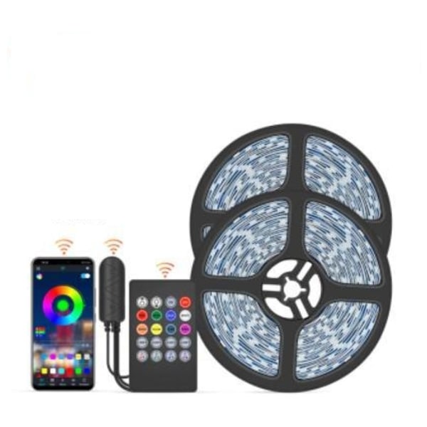 15M - 20-Tasters Musikk-LED-stripe - APP-kontroll - Musikkontrollboks MultiColo multicolor 15m 20key music led strip 30led/m