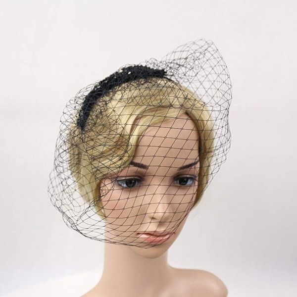 Vintage pannebånd med nettingmaske manuell diamant hårbånd hodeplagg