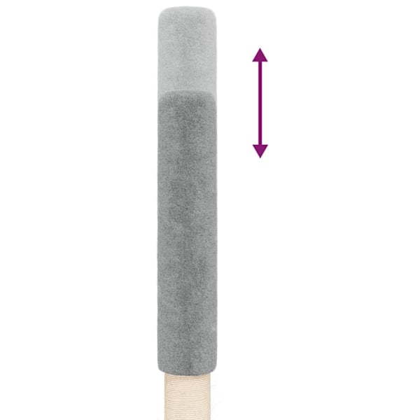vidaXL Gulv-til-tak kløsetre lysegrå 267,5-297,5 cm Grå 6050