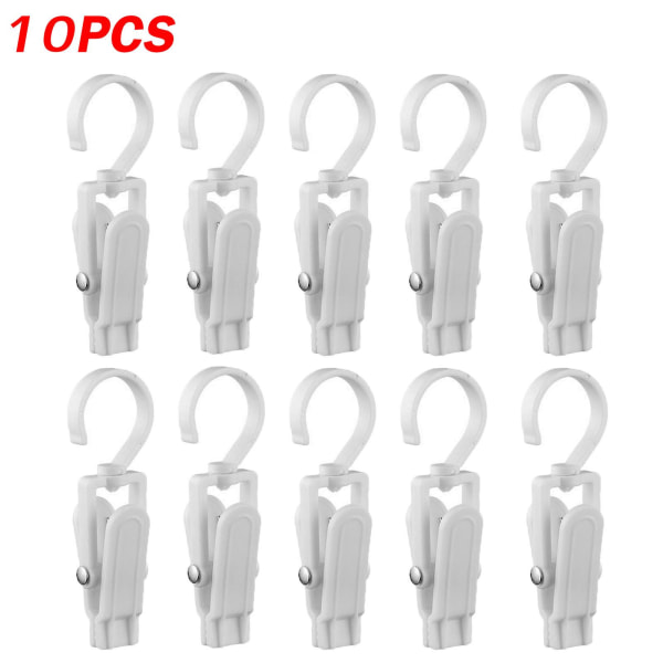 10/20 stk. Roterende Tøj Klemmer Klemmer Hængende Tøj Klemmer Kroge Vaskeri Vaskeri Roter Hat Tøj Klemme Klemmer Til Hjem Opbevaring Hanger 10pcs White