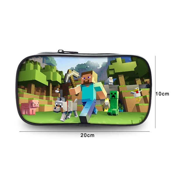 Minecraft-pennfodral för barn, tryckt pennfodral, söt studentväska - i lager-FA- A