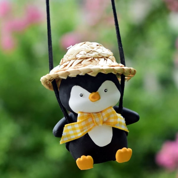 Anime bilprydnad söt pingvin bilhänge gunga bil