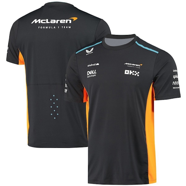 McLaren F1 2023 Offisiell Team T-skjorte Oransje Menn Kortærmet Svart Svart Black XL