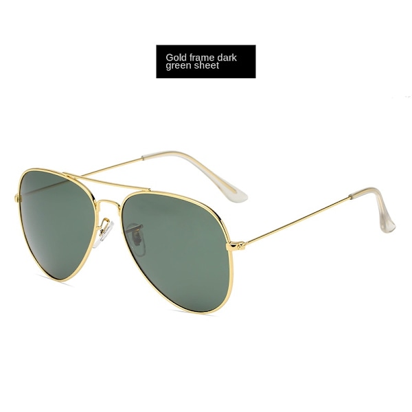 Klassiska polariserade solglasögon Mode färg film solglasögon Unisex Aviator solglasögon Gold frame dark green piece