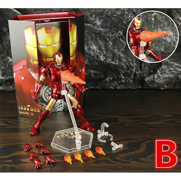 Zd Toys Marvel Iron Man Mk1 Mk2 Mk3 Mk4 Mk5 Mk6 Mk7 Mk42 Mk43 7\" Elokuva Actionfigur Iron-man Mark 1 2 3 4 5 6 7 42 43 Legends C MK3 B - Boxed