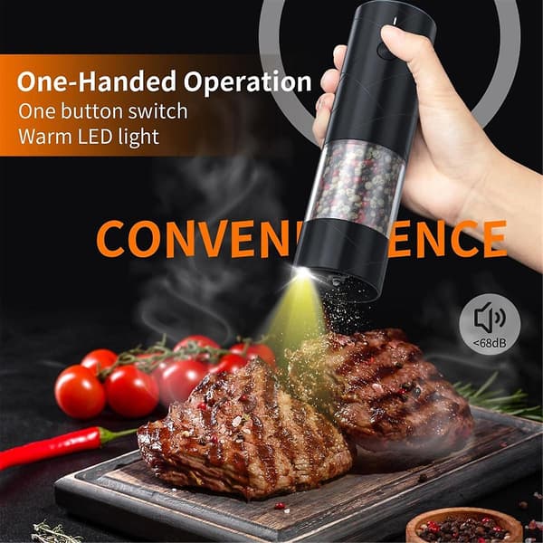 USB oppladbart elektrisk salt- og pepperkvernsett, 2-pakning-FA-
