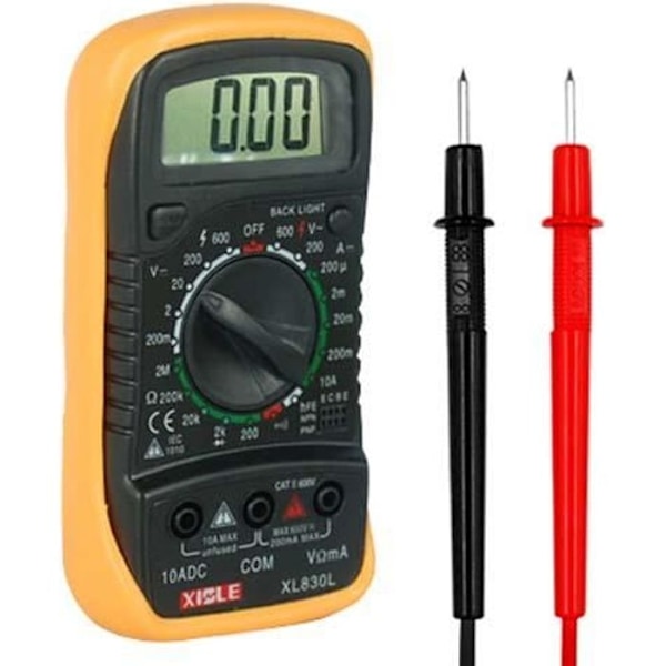 TRIXES Digitalt Multimeter - AC DC Voltmeter Amperemeter Ohmmeter - 19 områder