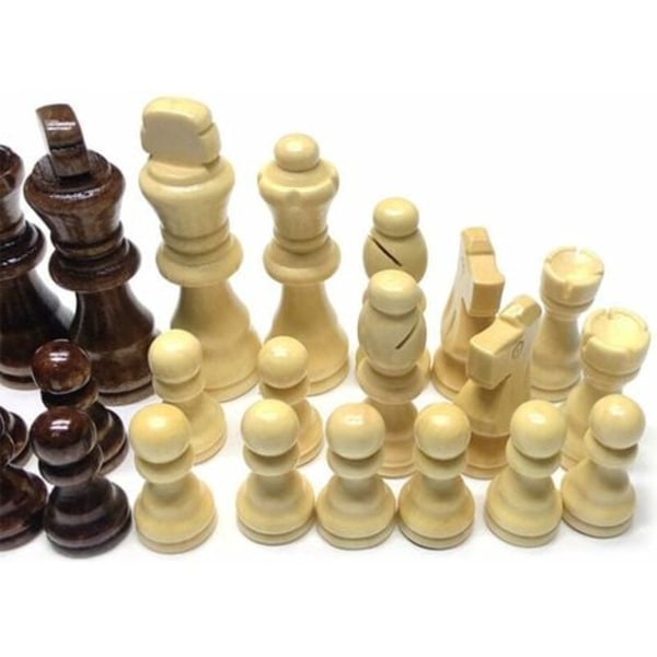 32st Internationella schackpjäser Set för schackuppsättning av trä