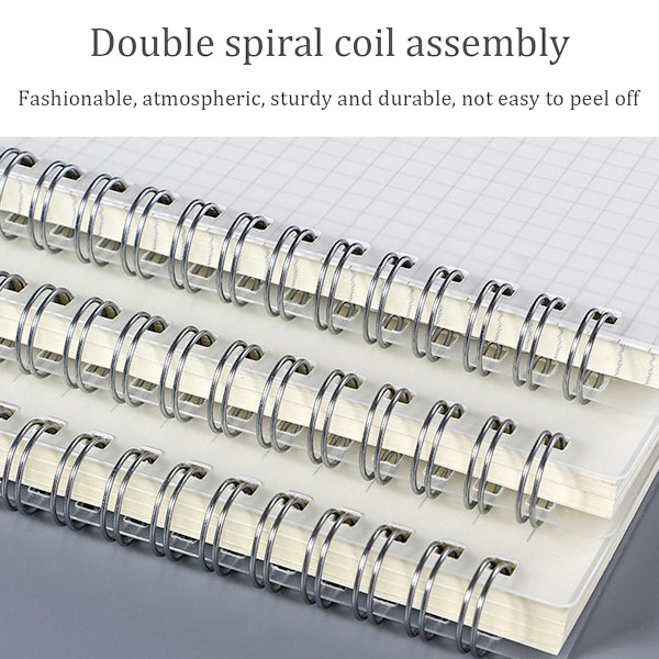 Transparent Spiralbok Rutnät Horisontell Linje Blank Notebook, Tjockt Papper, Prickad Spiral Notebook