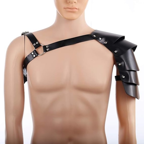 Enkel skulder læder kappe kappe bælte cosplay kostume