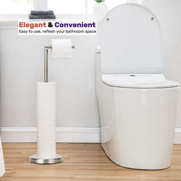 Fritstående toiletpapirholder med 4-rullers opbevaring og robust base-FA-