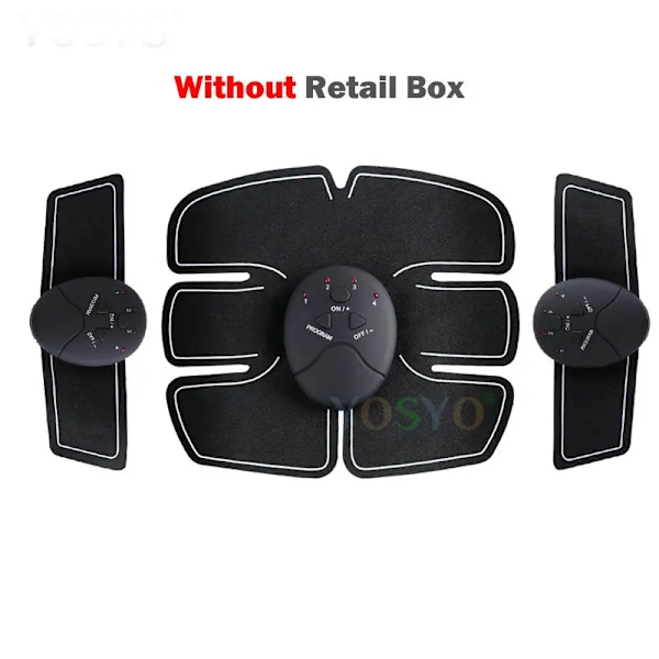 EMS muskelstimulator, smart fitness, magträning, elektrisk kropp, viktminskning, bantningsenhet 6Pack-Black-3IN1