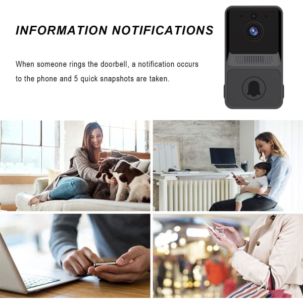Trådlös fjärrvideo dörrklocka Hem intercom HD nattvision