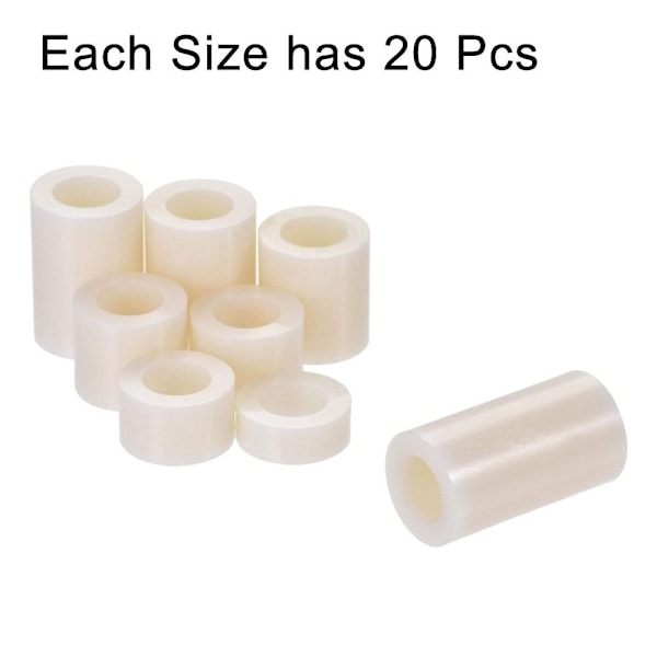 160 st ABS Runt Spacer Sortiment Plast Standoff 8,2mm 160pcs