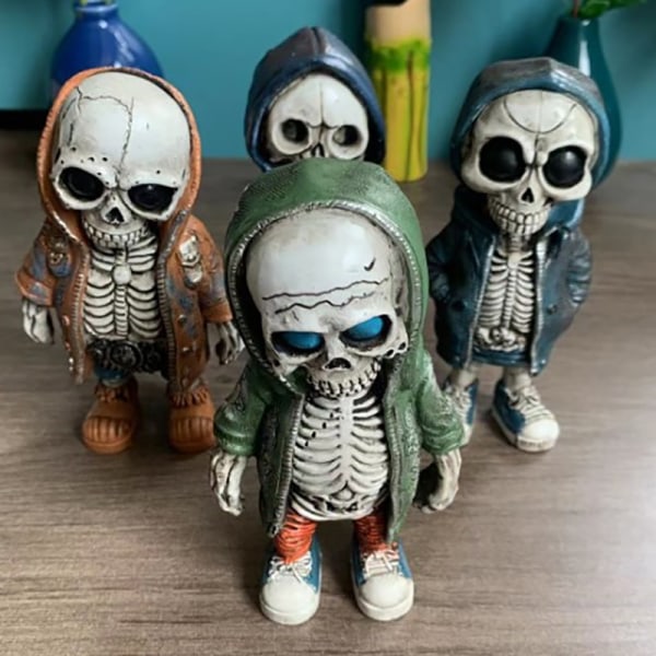 Seje skeletfigurer Halloween Skeletdukke Resin Ornament B